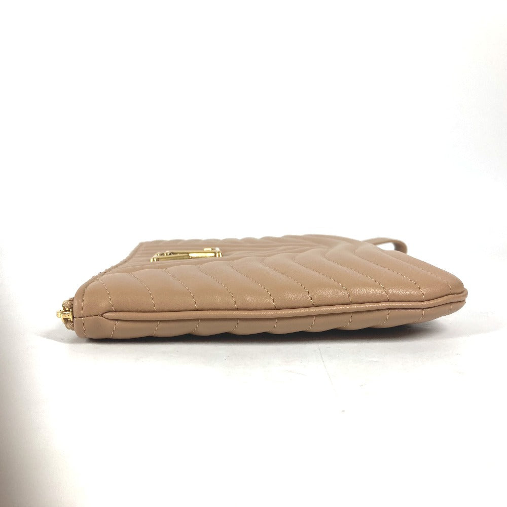 Louis Vuitton M68478 New Wave Pochette Zip Leather Beige Clutch Bag
