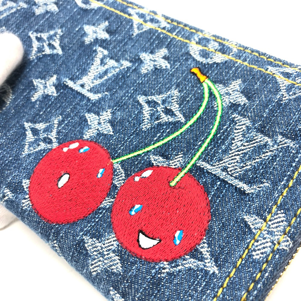 Louis Vuitton Long Purse M23161 Takashi Murakami Monogram Denim Blue Wallet Case 2