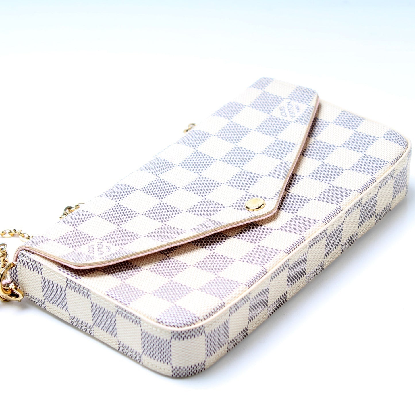 Louis Vuitton Pochette Felicie Azur Damier Clutch Bag