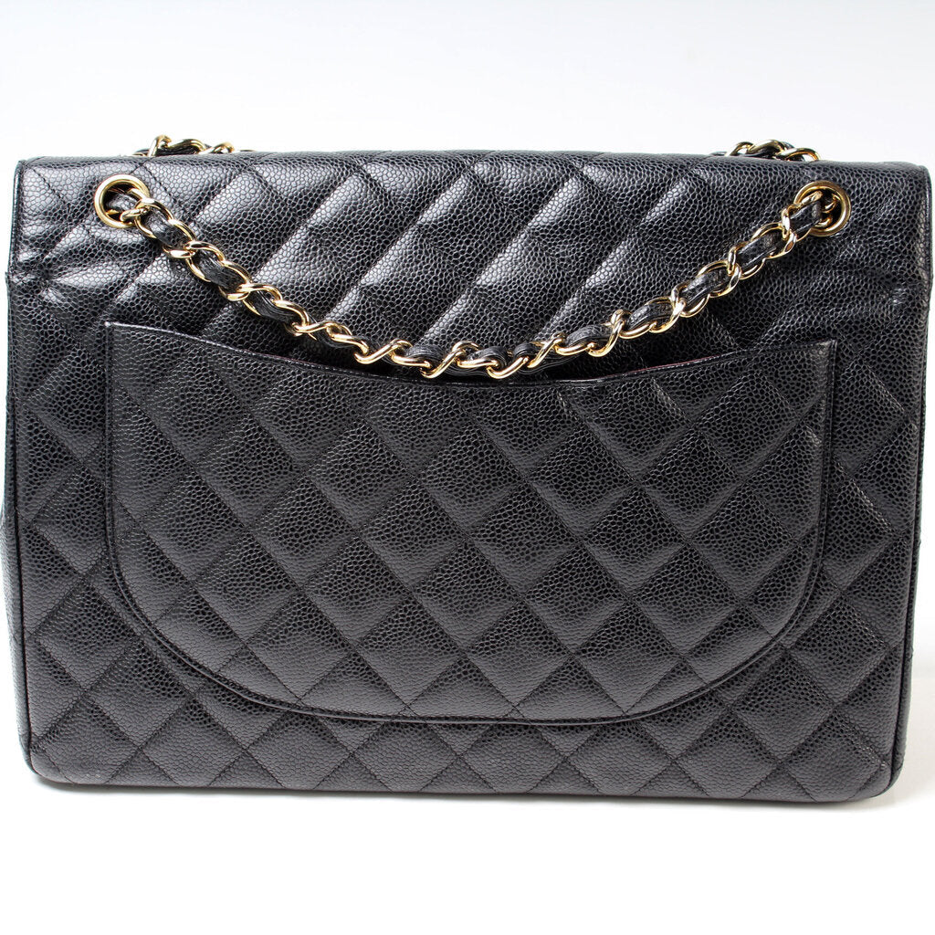 Chanel Classic Flap Maxi Caviar 14-16M Handbag