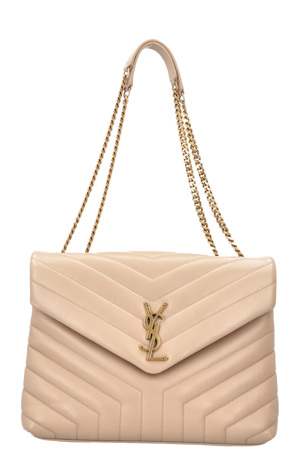 YSL Saint Laurent LouLou Bag Leather Beige Medium Handbag Medium Leather Beige