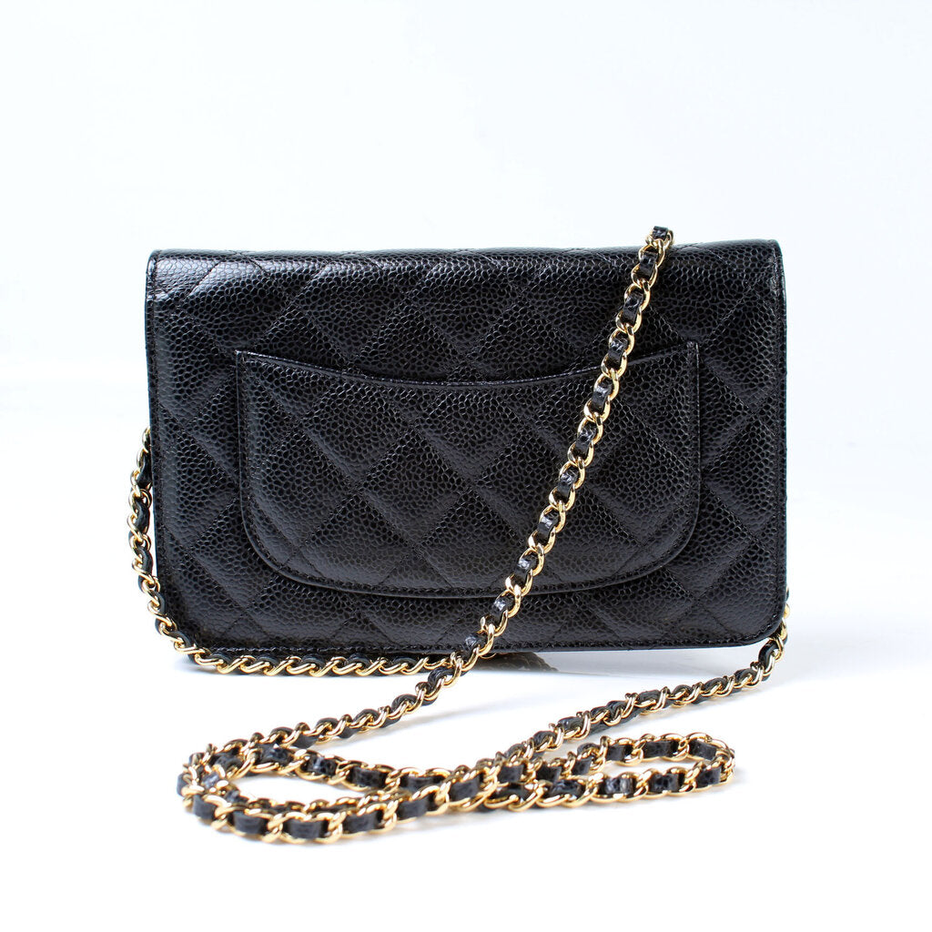 Chanel WOC Classic Quilted Caviar 24M Clutch Bag