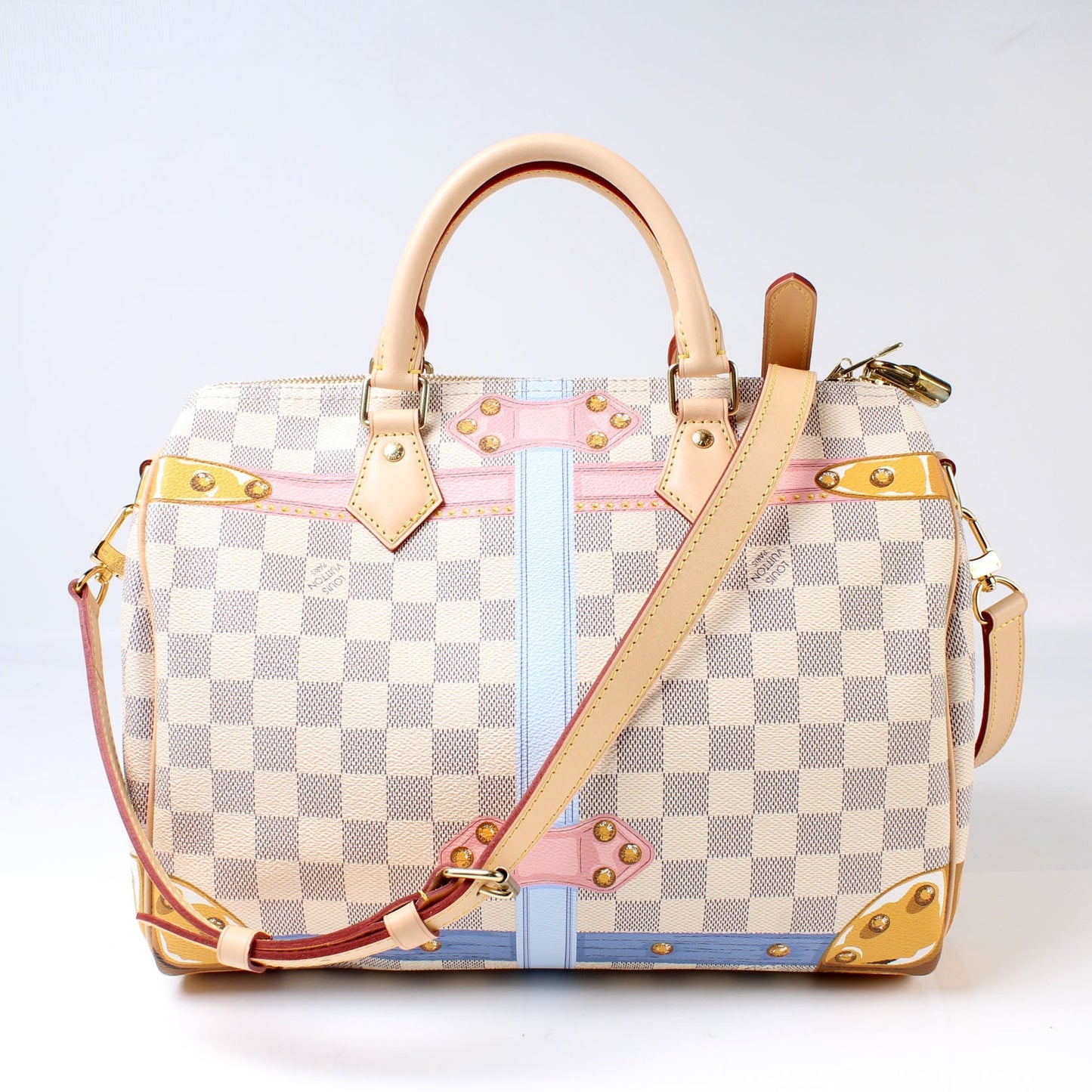 Louis Vuitton Speedy 30 Summer Trunks Bandouliere Azur Damier Handbag