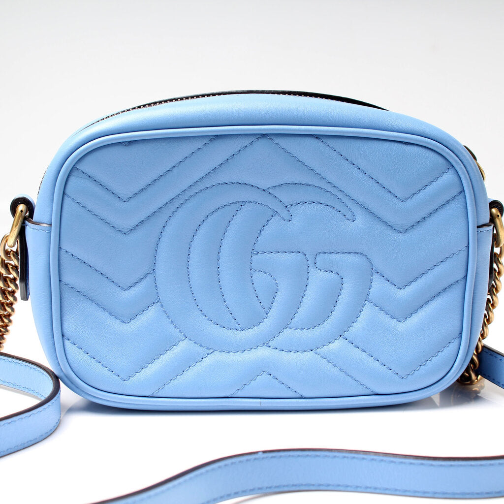 Gucci Marmont Camera Blue Mini Travel Bag Bag Blue
