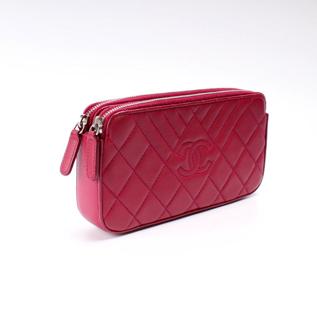 Chanel WOC CC Double Zip Clutch Bag Zip 1