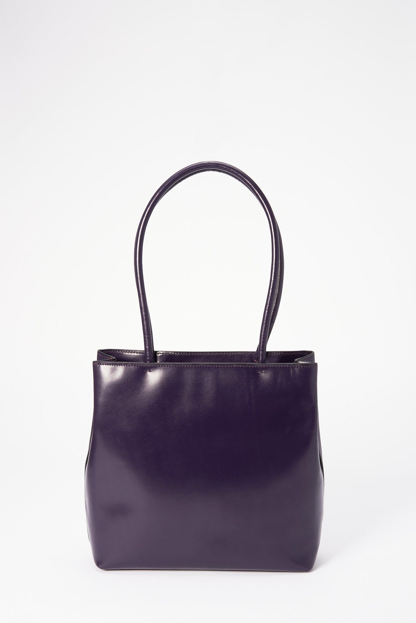 Prada Tote Leather Purple Tote Bag