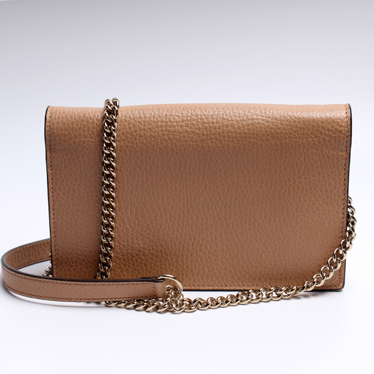 Gucci Dollar Interlocking G Calfskin Chain Wallet Case