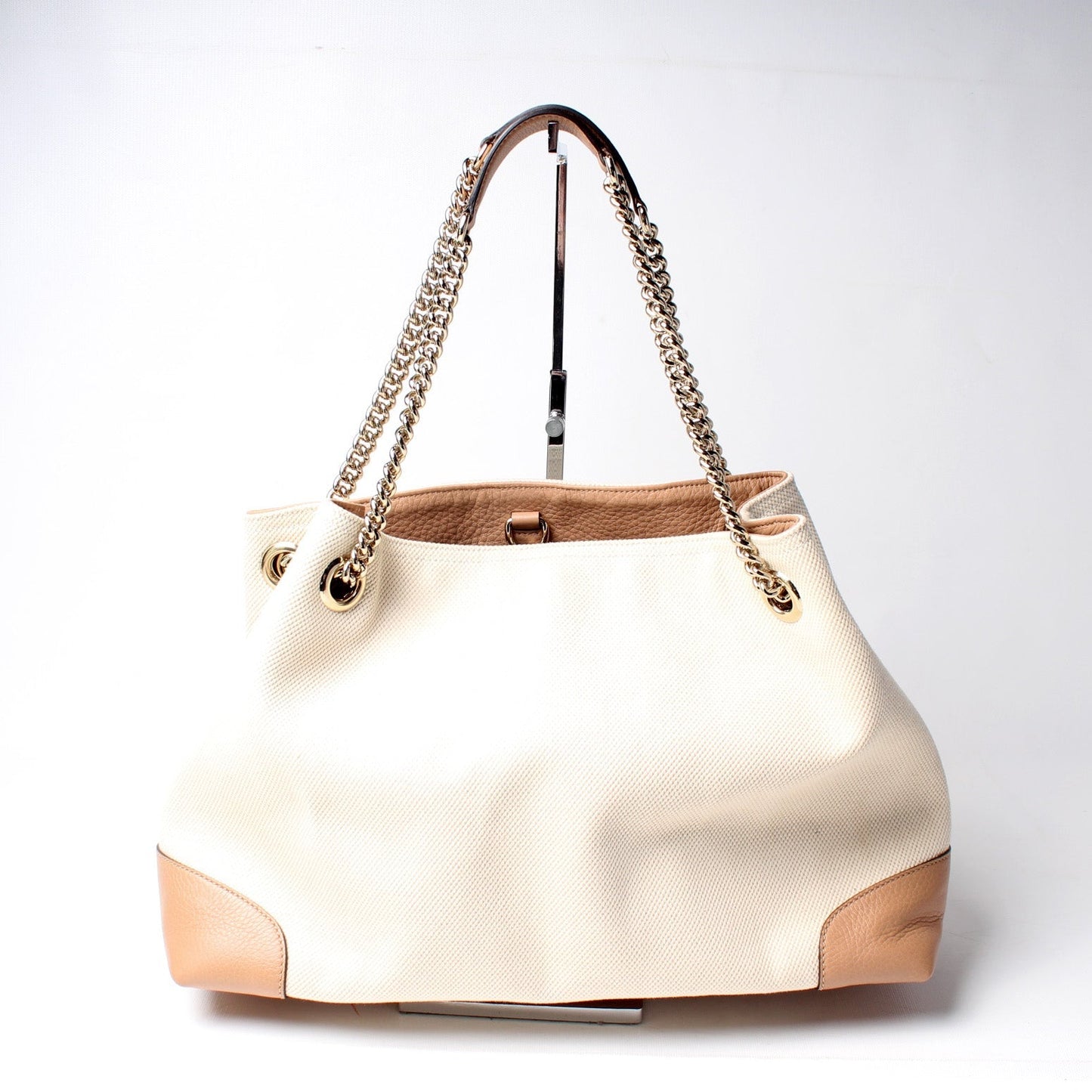 Gucci Linen Canvas Medium Shoulder Bag