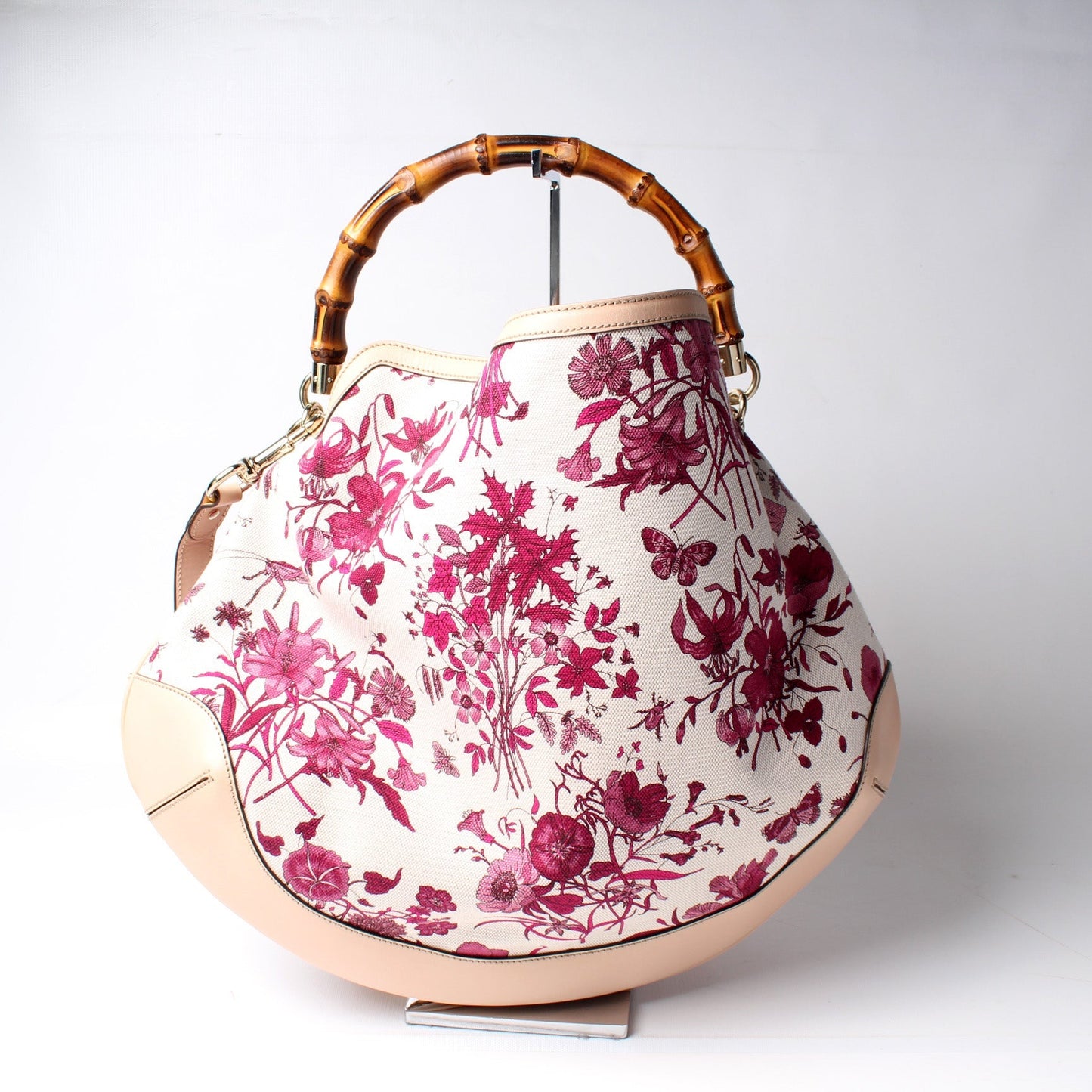Gucci Peggy Flora Bamboo Shoulder Bag