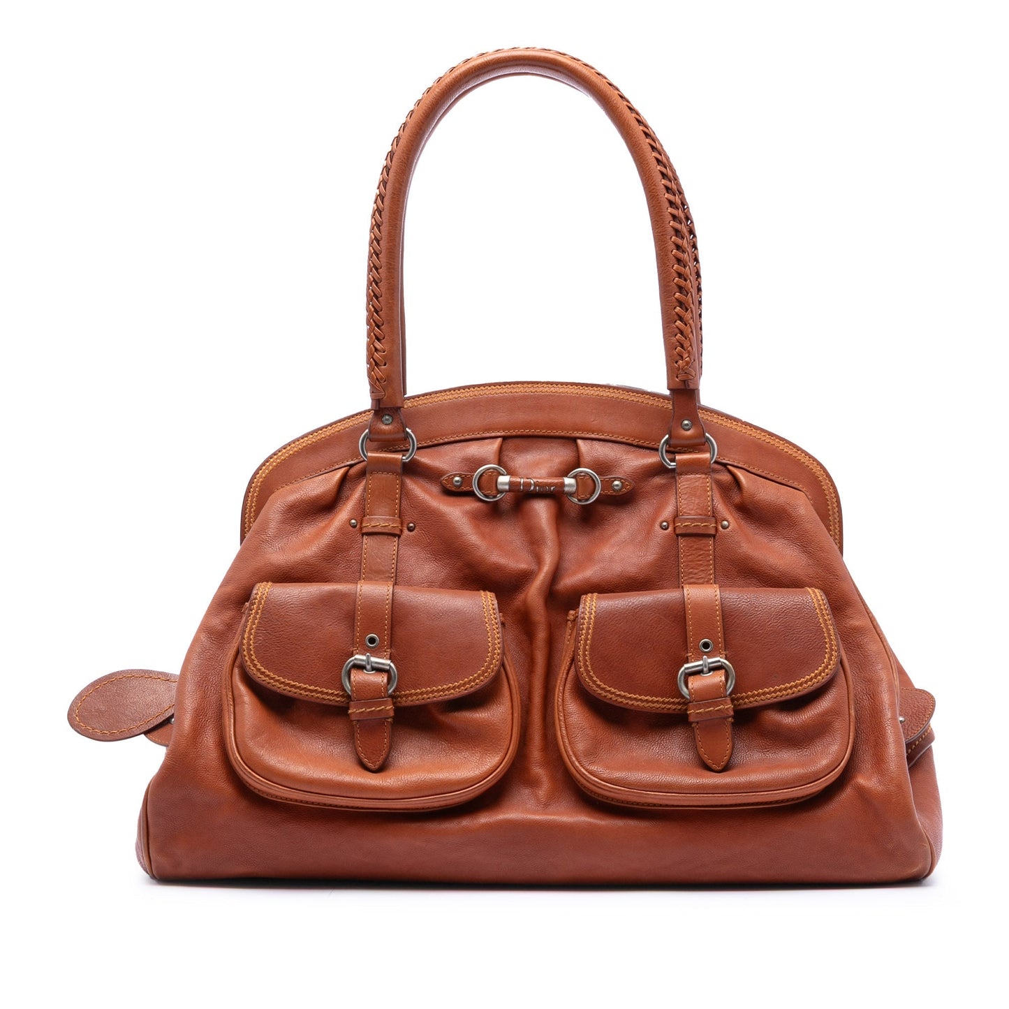 Dior Handbag Calfskin My Pockets Frame Brown Large