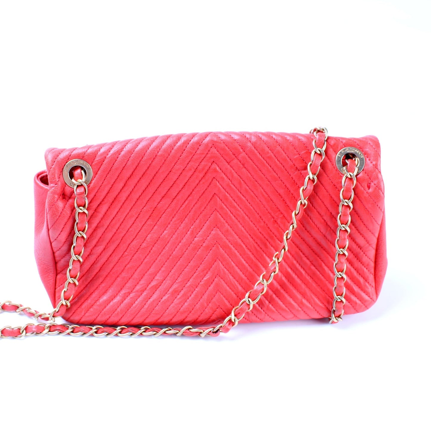 Chanel Medallion Charm Flap Chevron Wrinkled Lambskin Key Chain