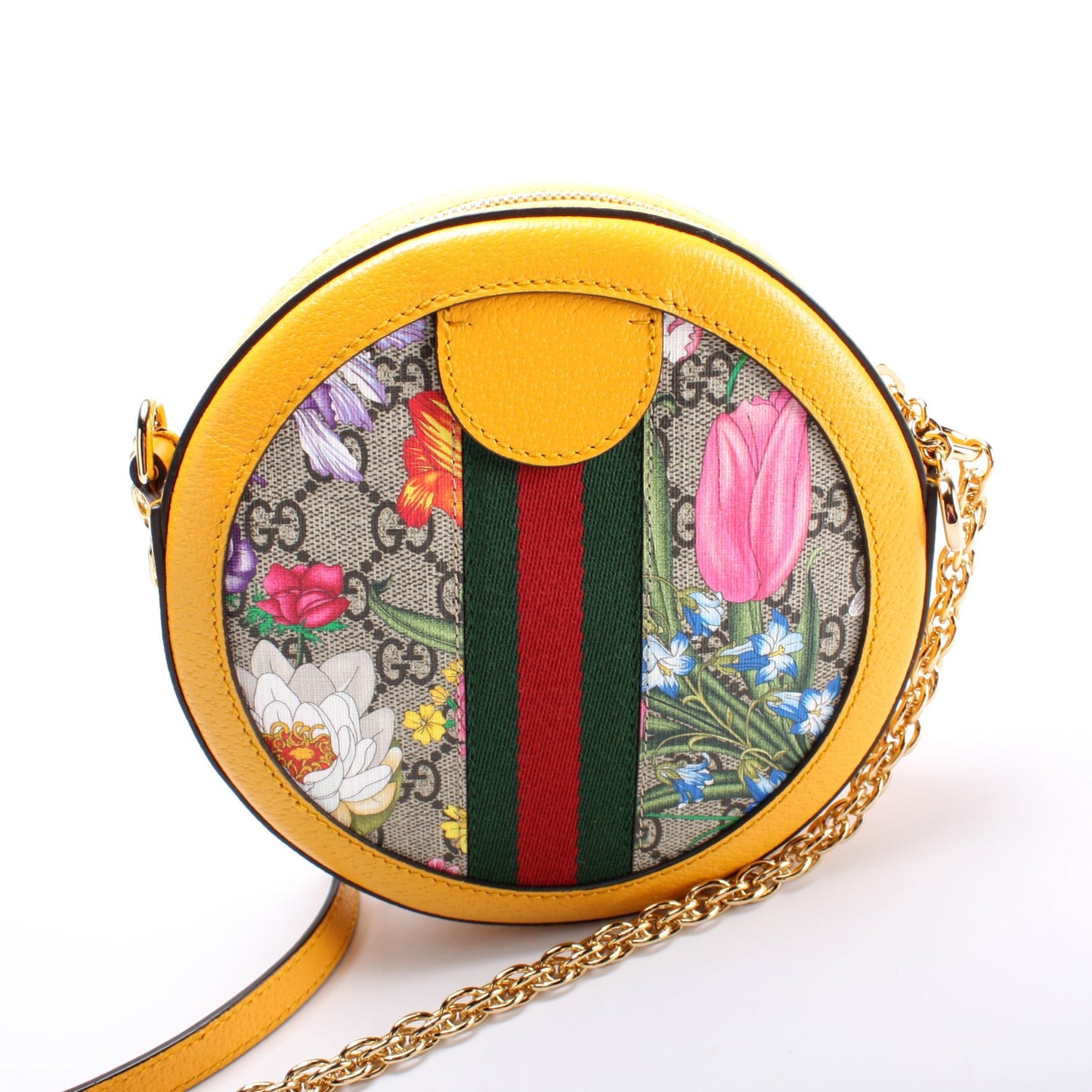 Gucci Ophidia GG Flora Round Small Crossbody Bag