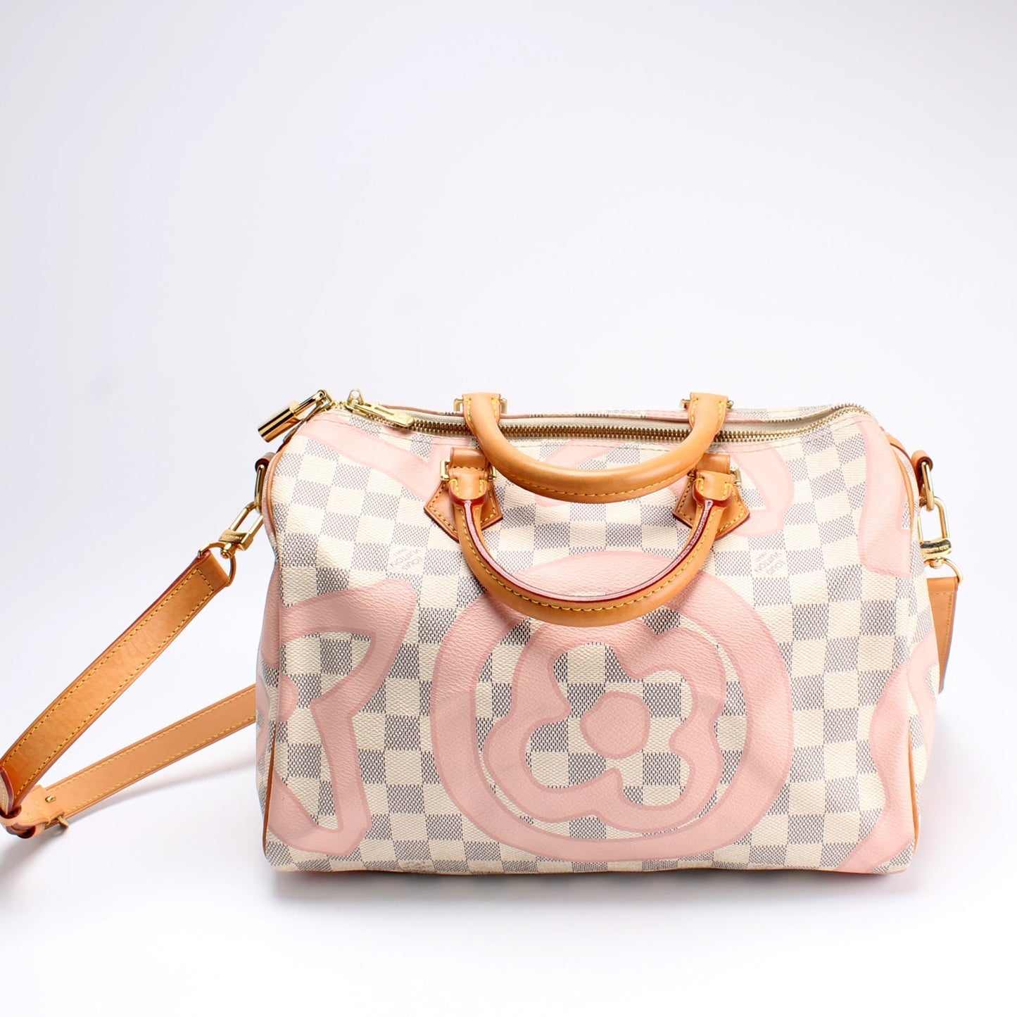 Louis Vuitton Speedy 30 Bandouliere Azur Tahitienne Damier Handbag