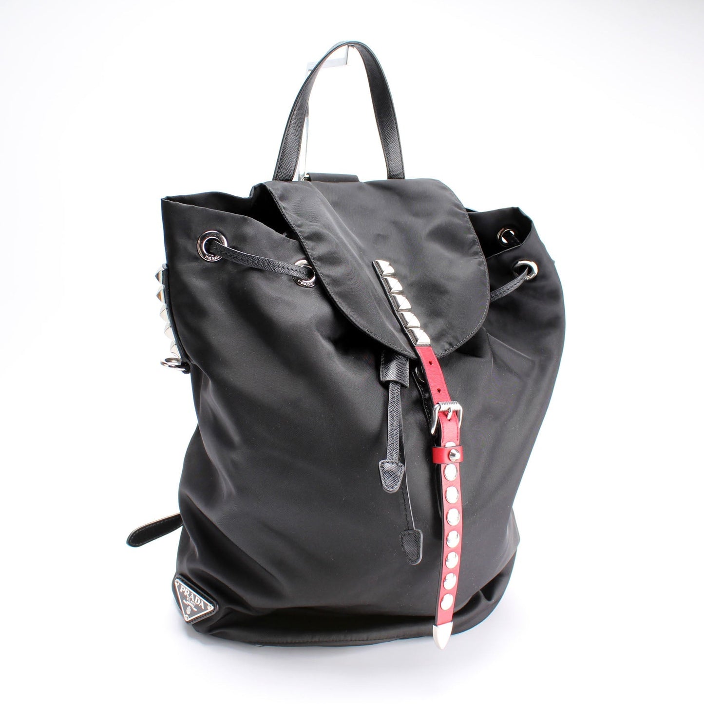 Prada New Vela Studded Backpack Bag Nylon