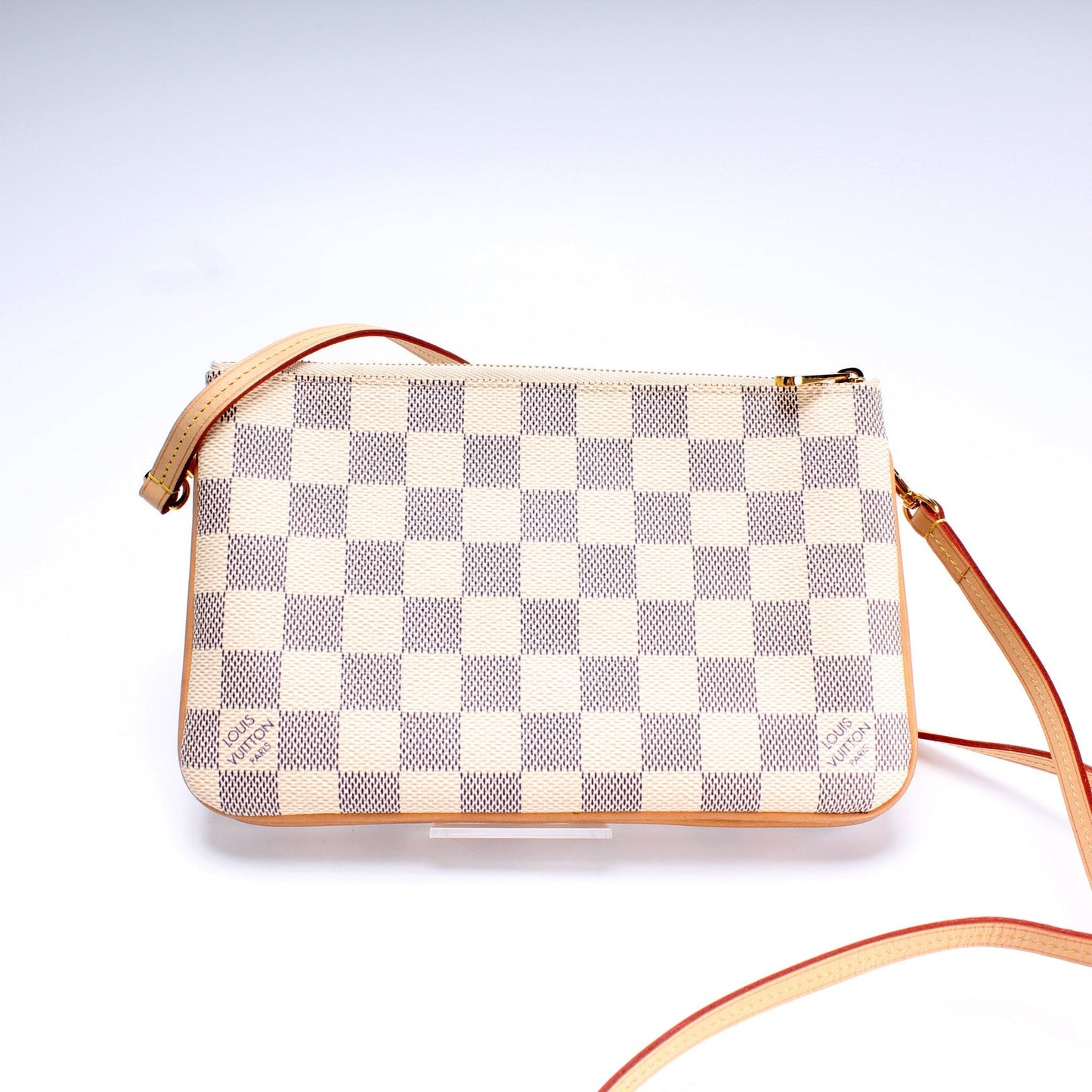 Louis Vuitton Double Zip Pochette Azur Damier Clutch Bag