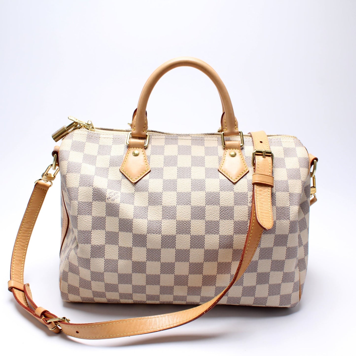 Louis Vuitton Speedy 30 Bandouliere Azur Damier Handbag Damier Azur