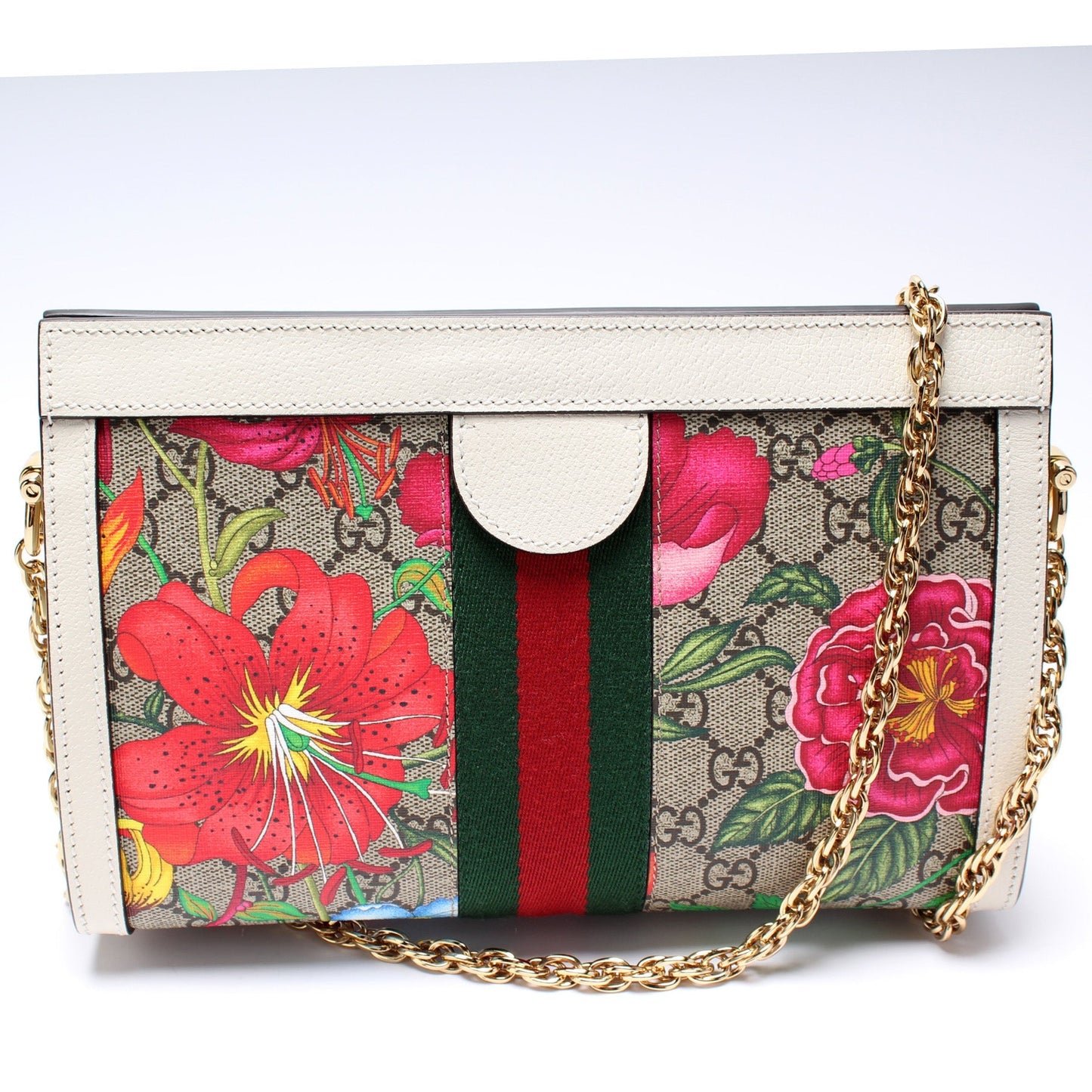 Gucci GG Supreme Flora Ophidia Small Chain Travel Bag