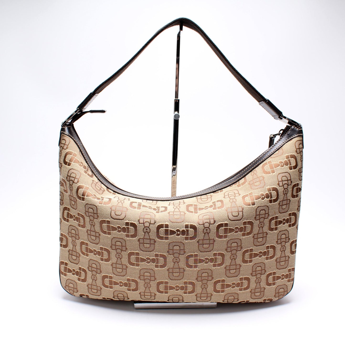 Gucci Horsebit Canvas Shoulder Bag