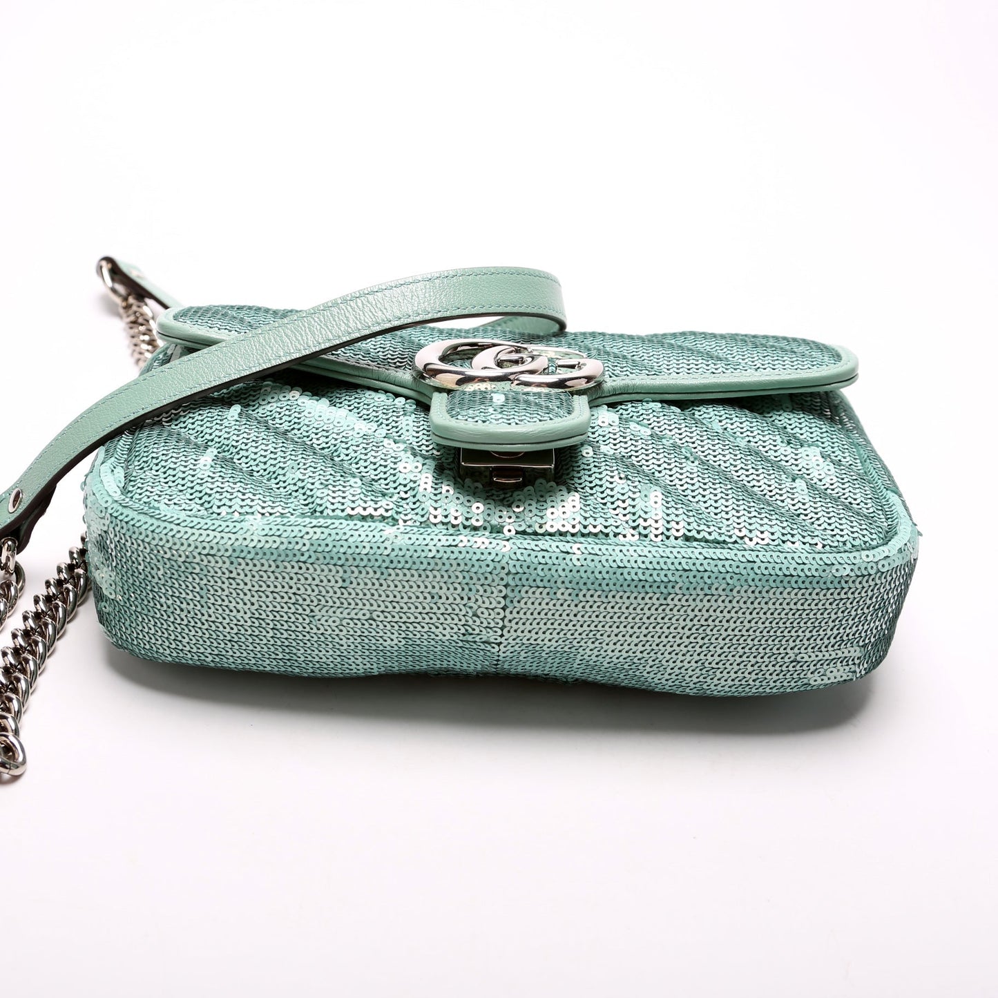 Gucci Marmont Sequin Mini Flap Shoulder Bag Flap 3