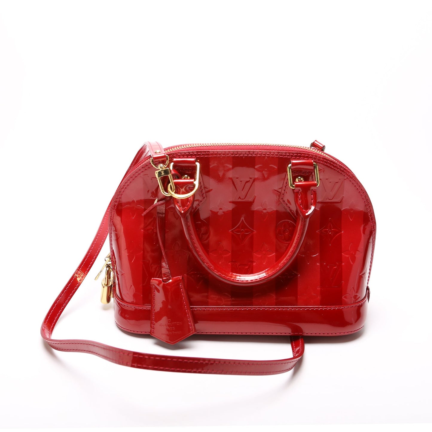 Louis Vuitton Alma BB Rayures Vernis Handbag
