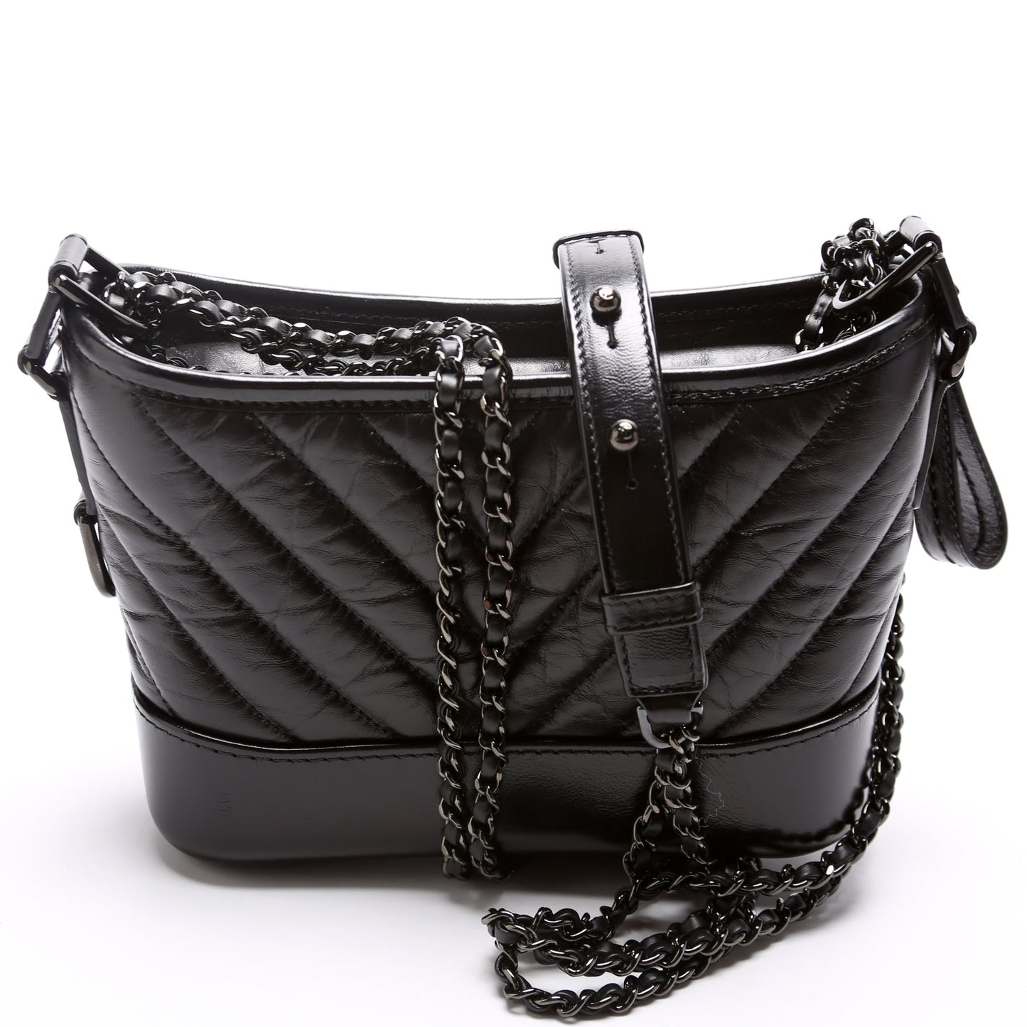 Chanel Gabrielle Hobo So Calfskin 28M Black Small Shoulder Bag
