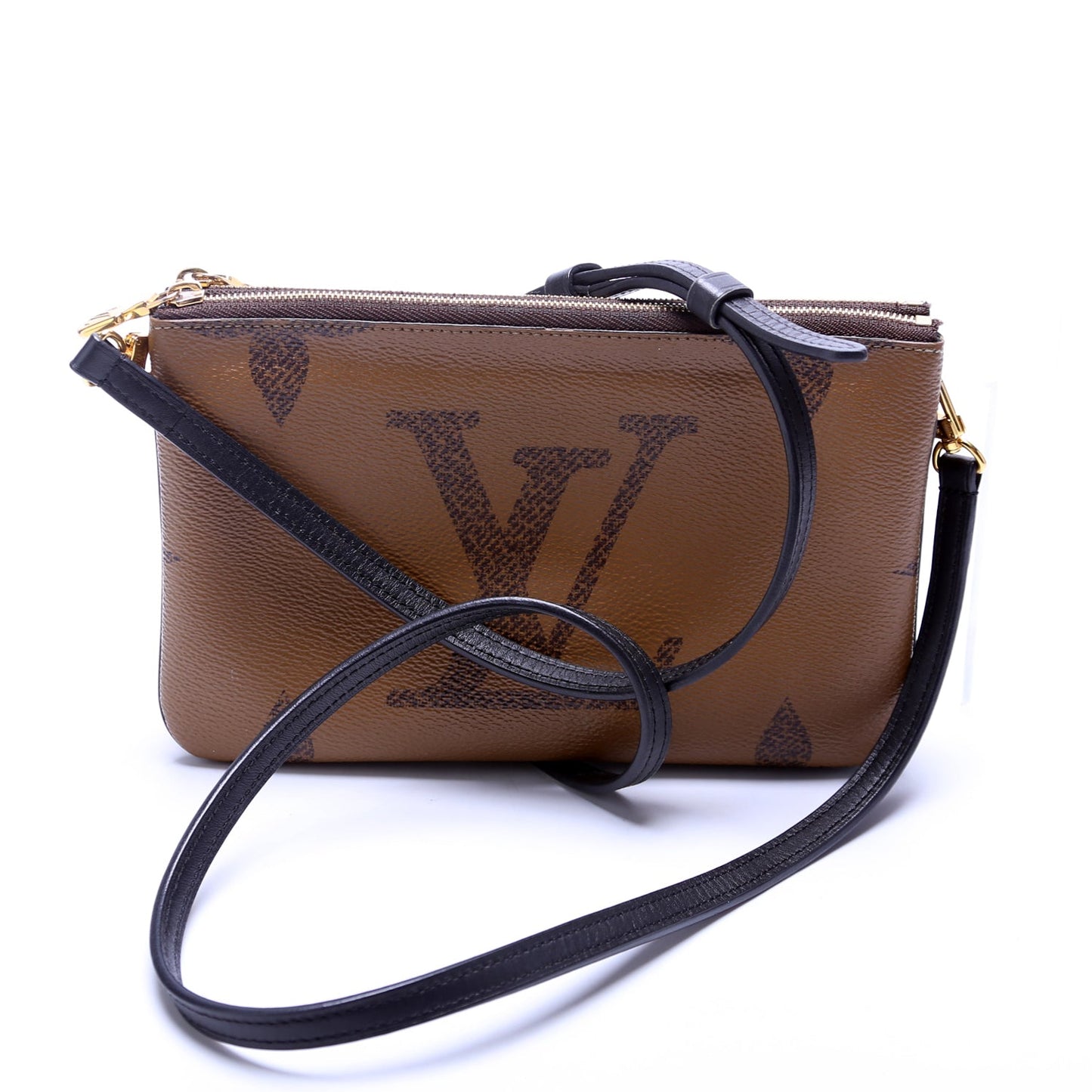Louis Vuitton Doube Zip Pochette Giant Reverse Monogram Clutch Bag