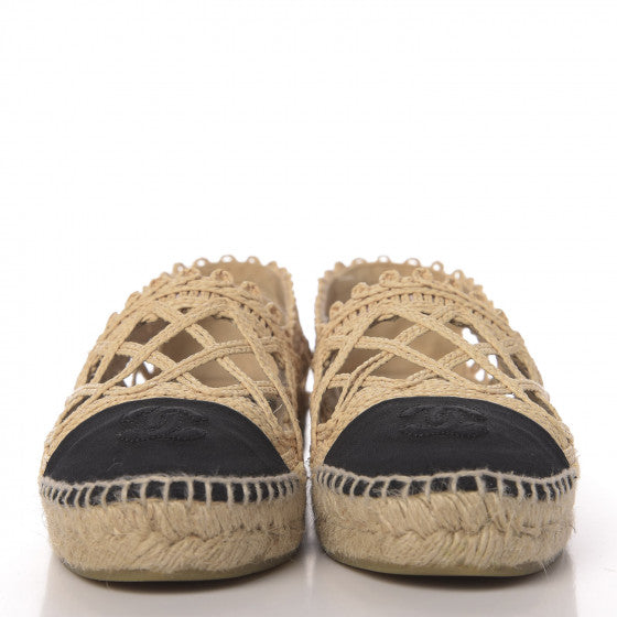 Chanel Woven Grosgrain Cc Logo Espadrille Women Shoes