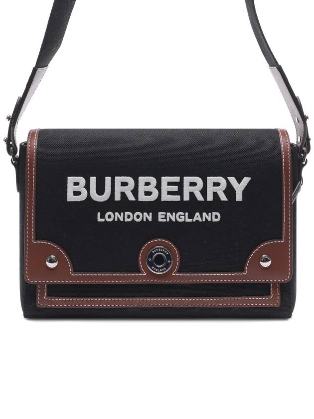 Burberry Luxury Horseferry Motif Note Crossbody Bag Canvas Black
