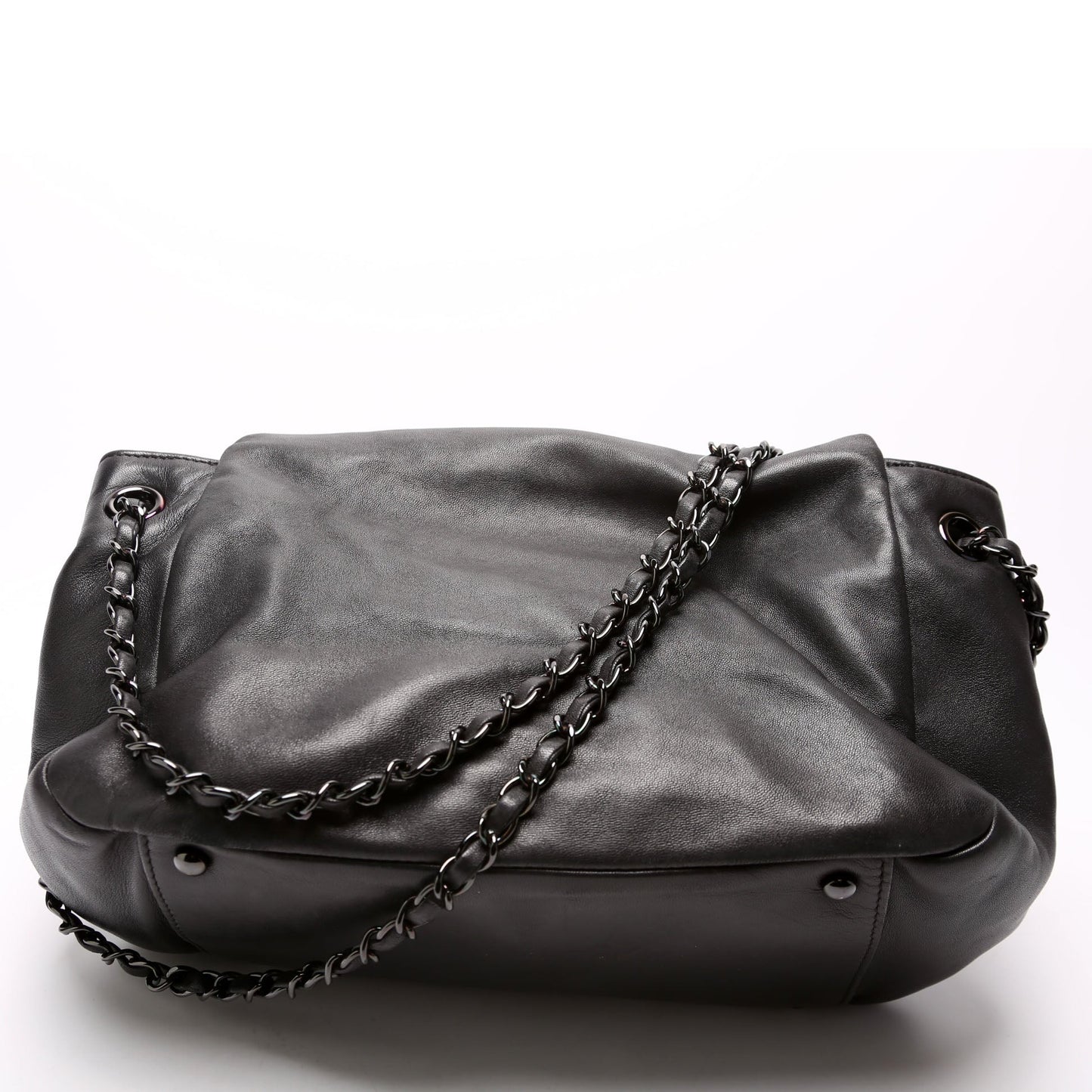 Chanel Studded CC Accordion Flap Lambskin 12M Handbag