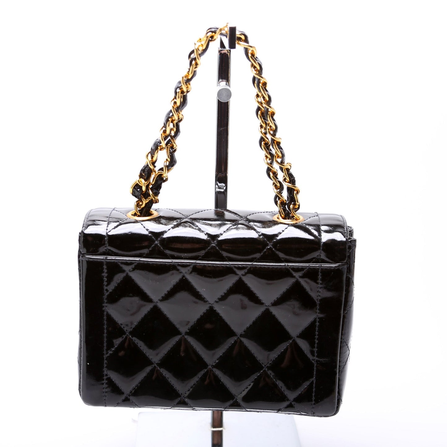 Chanel CC Double Handle Flap Patent Mini Bag