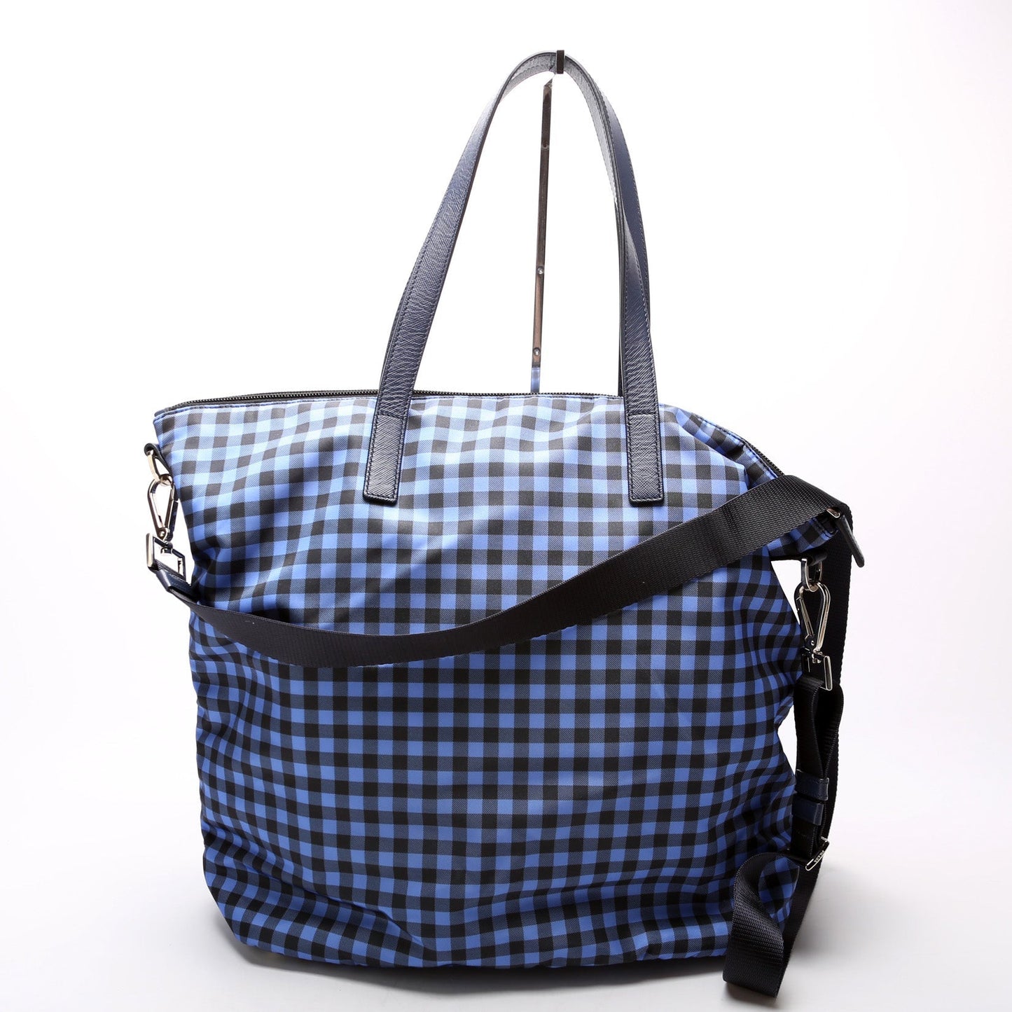 Prada Tessuto Gingham Tote Bag Nylon