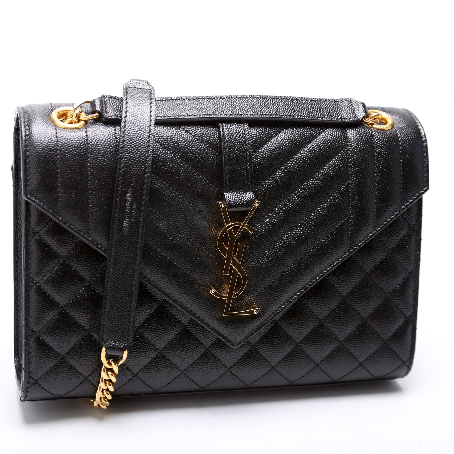 YSL Saint Laurent Saint Laurent Envelope Grain De Poudre Triquilt Medium Travel Bag
