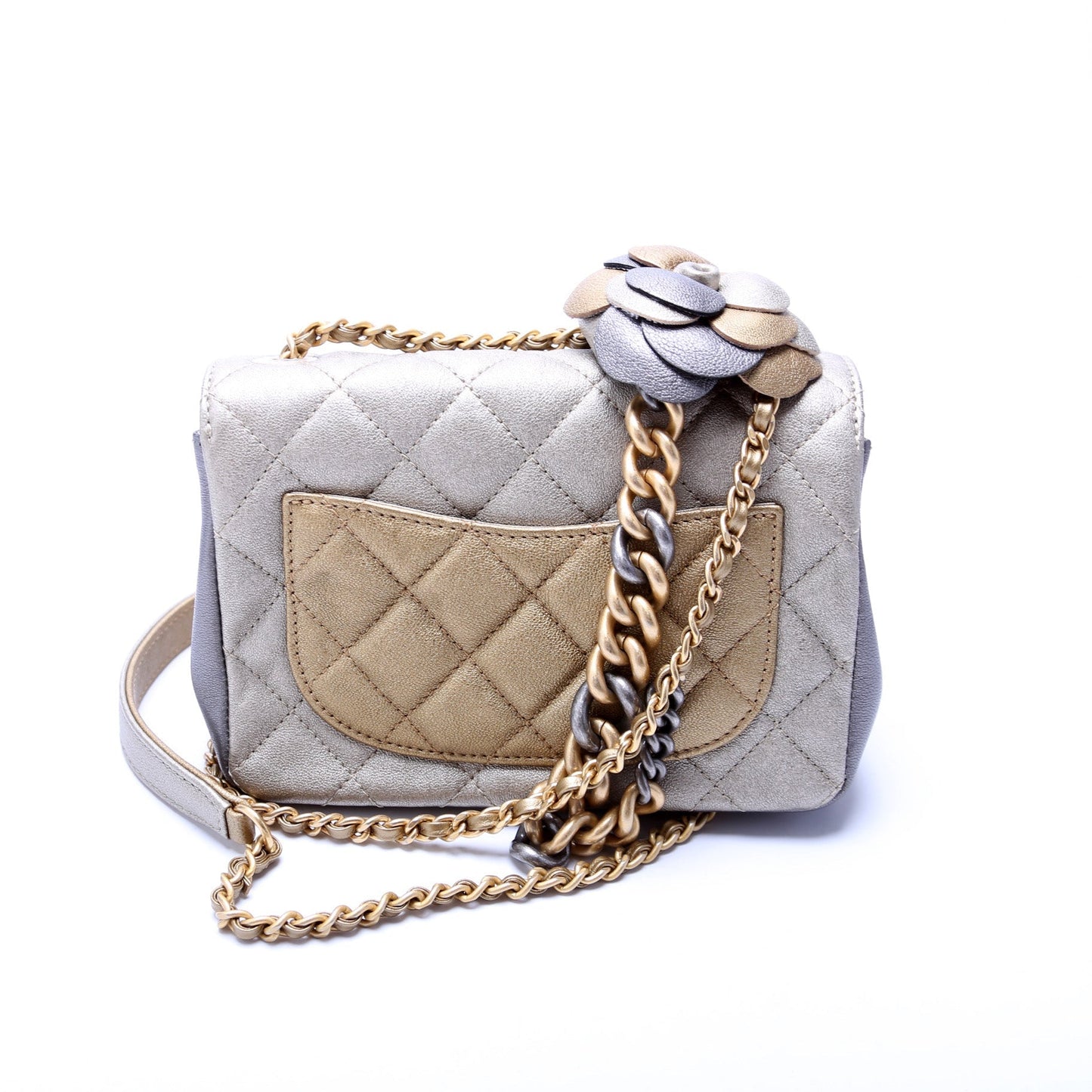 Chanel Camellia Flap Quilted Lambskin 23M Mini Bag