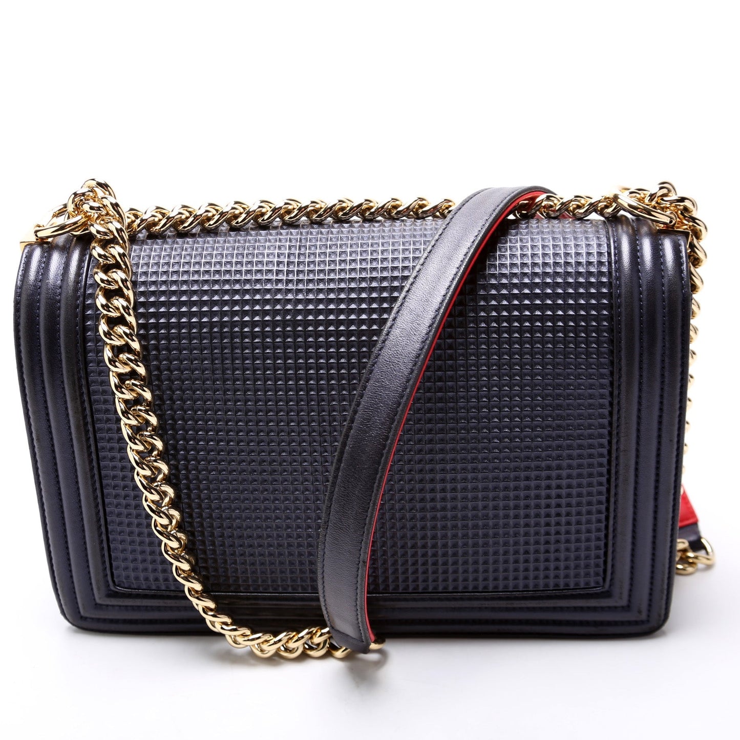 Chanel Boy Flap New Cube Embossed Lambskin Handbag Lambskin 18M