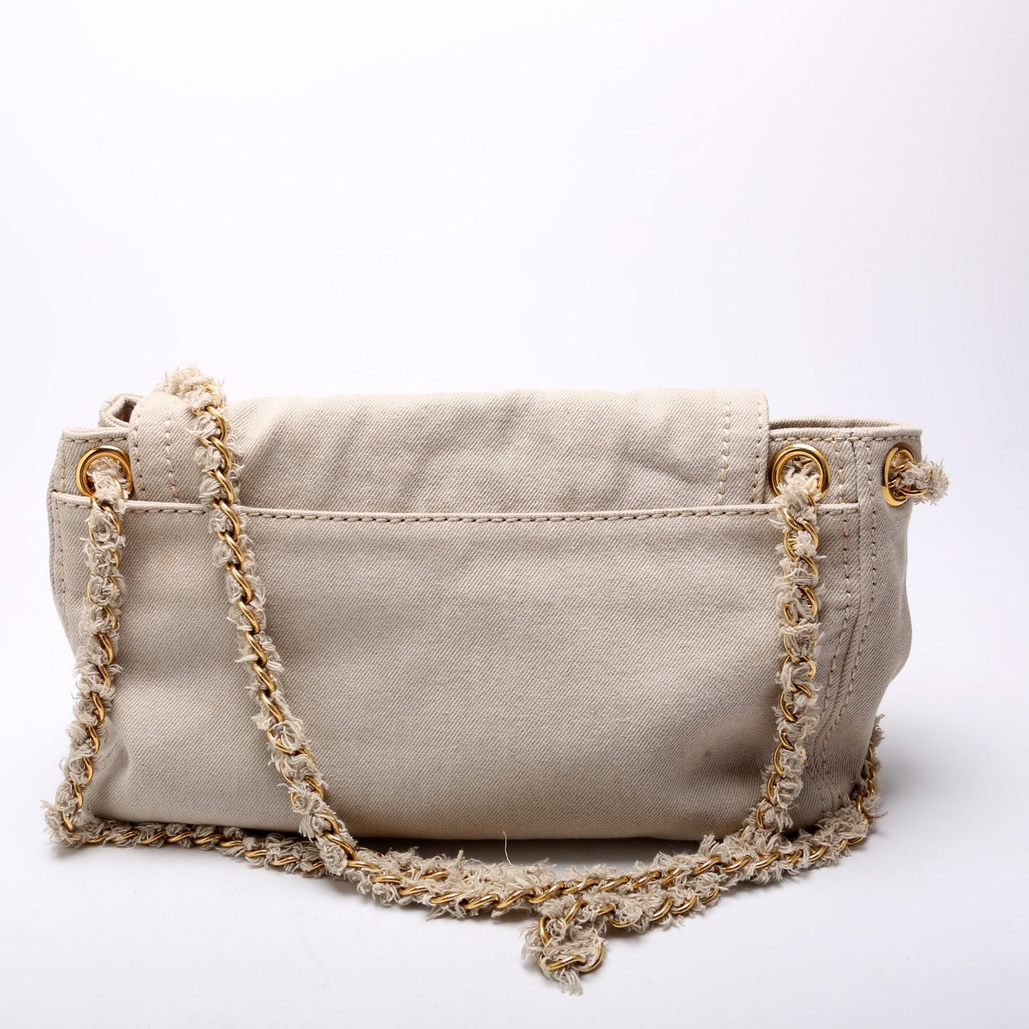 Prada Militare Shoulder Bag Denim Chain