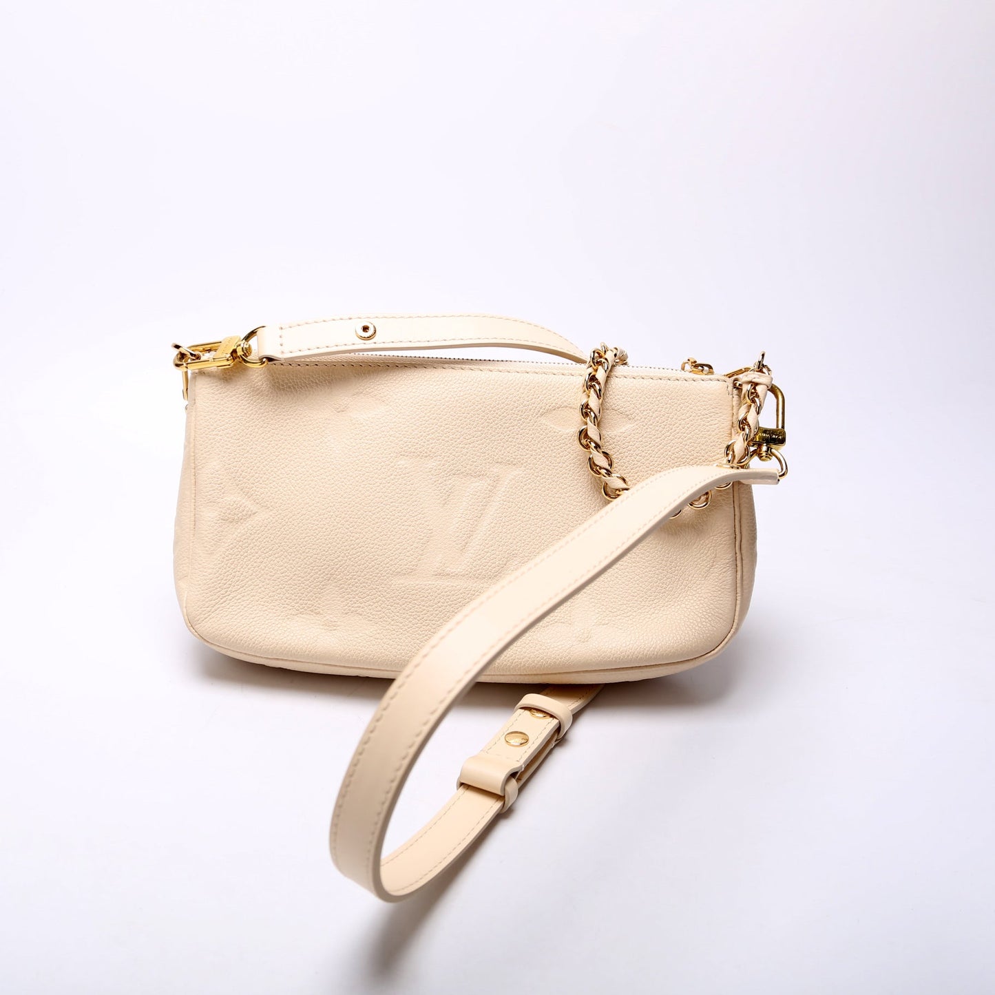 Louis Vuitton Multi Pochette Cream Empreinte Clutch Bag