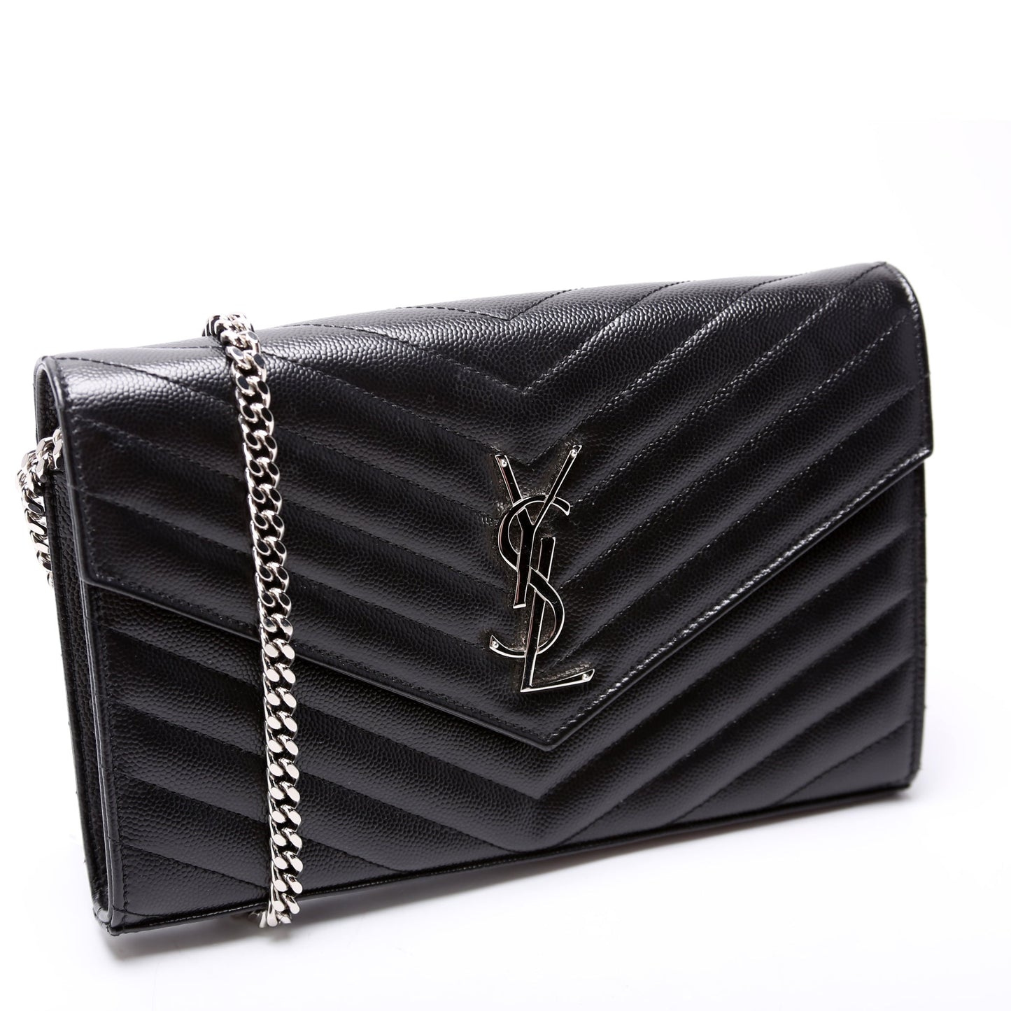 YSL Saint Laurent Saint Laurent Grain De Poudre Wallet Bag Chain Travel Bag
