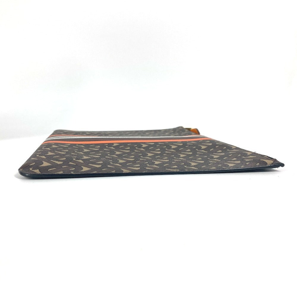 Burberry Clutch Bag Tb Unisex Unisex Leather Brown Logo