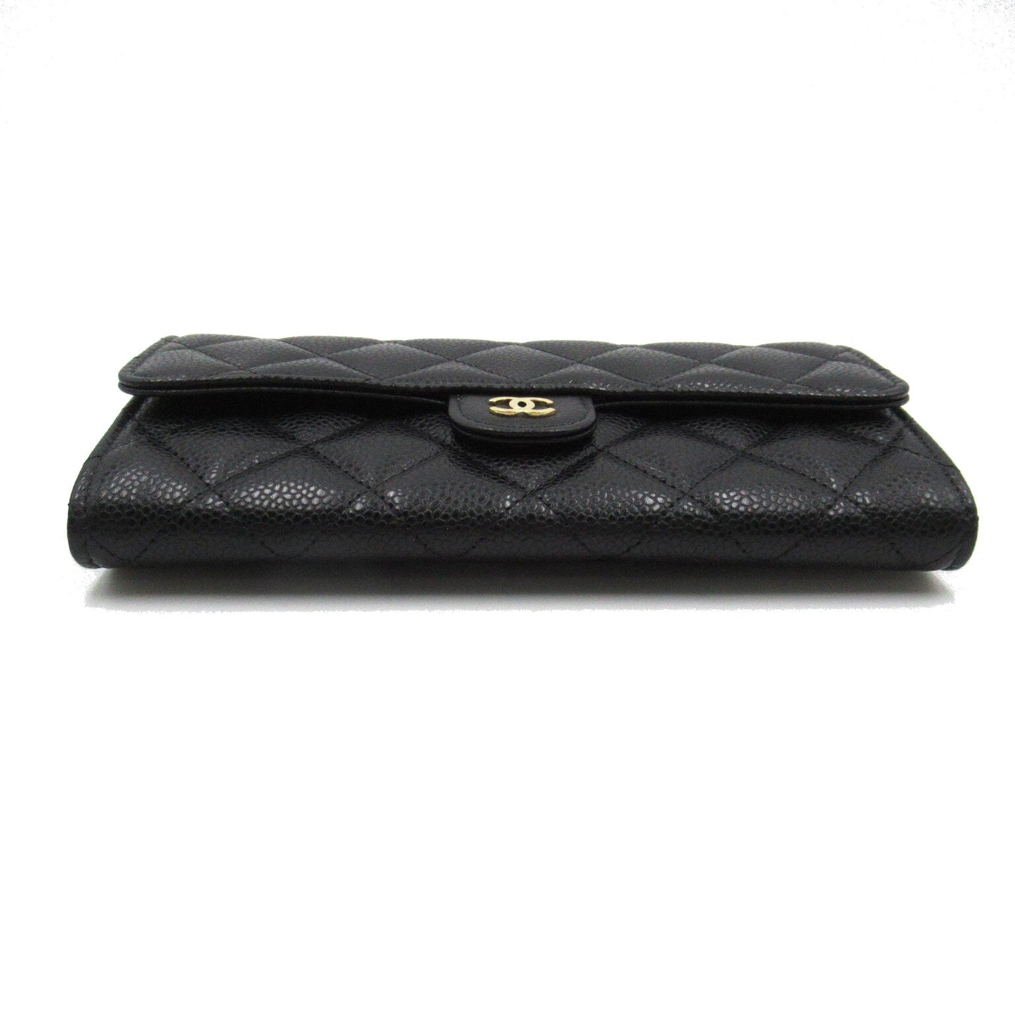 Chanel Zip Long Wallet Double Fold Wallet Caviar S Black Box