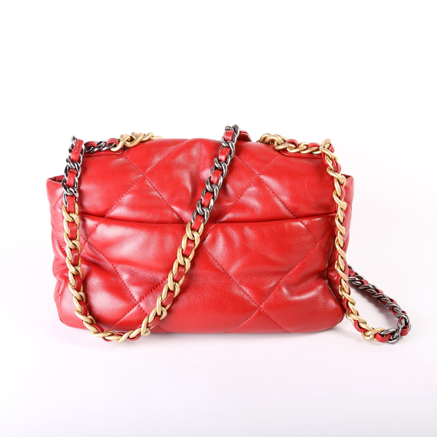 Chanel Quilted Goatskin 19 Flap 30+M Red Handbag