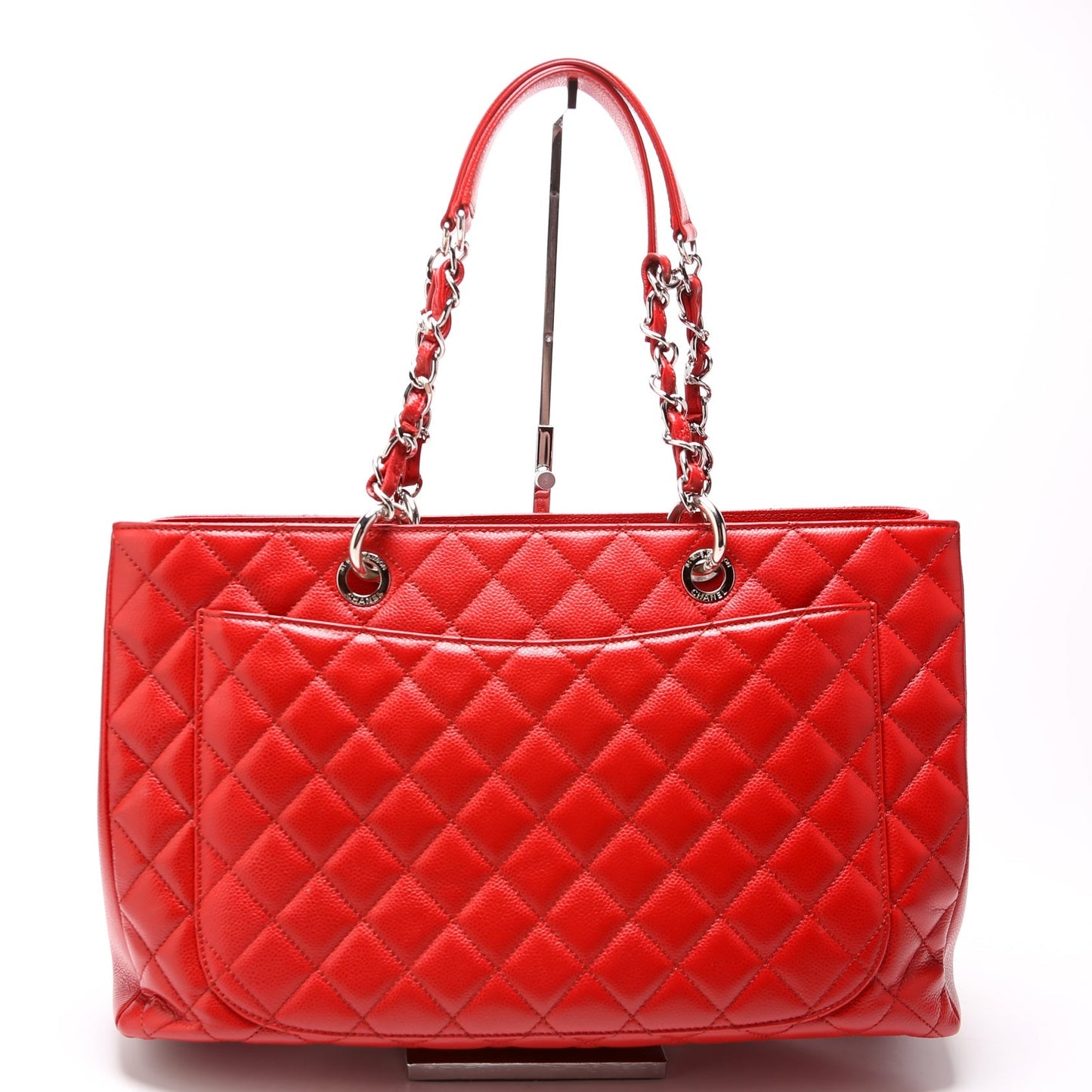 Chanel Grand Shopping Caviar XL Red Tote Bag