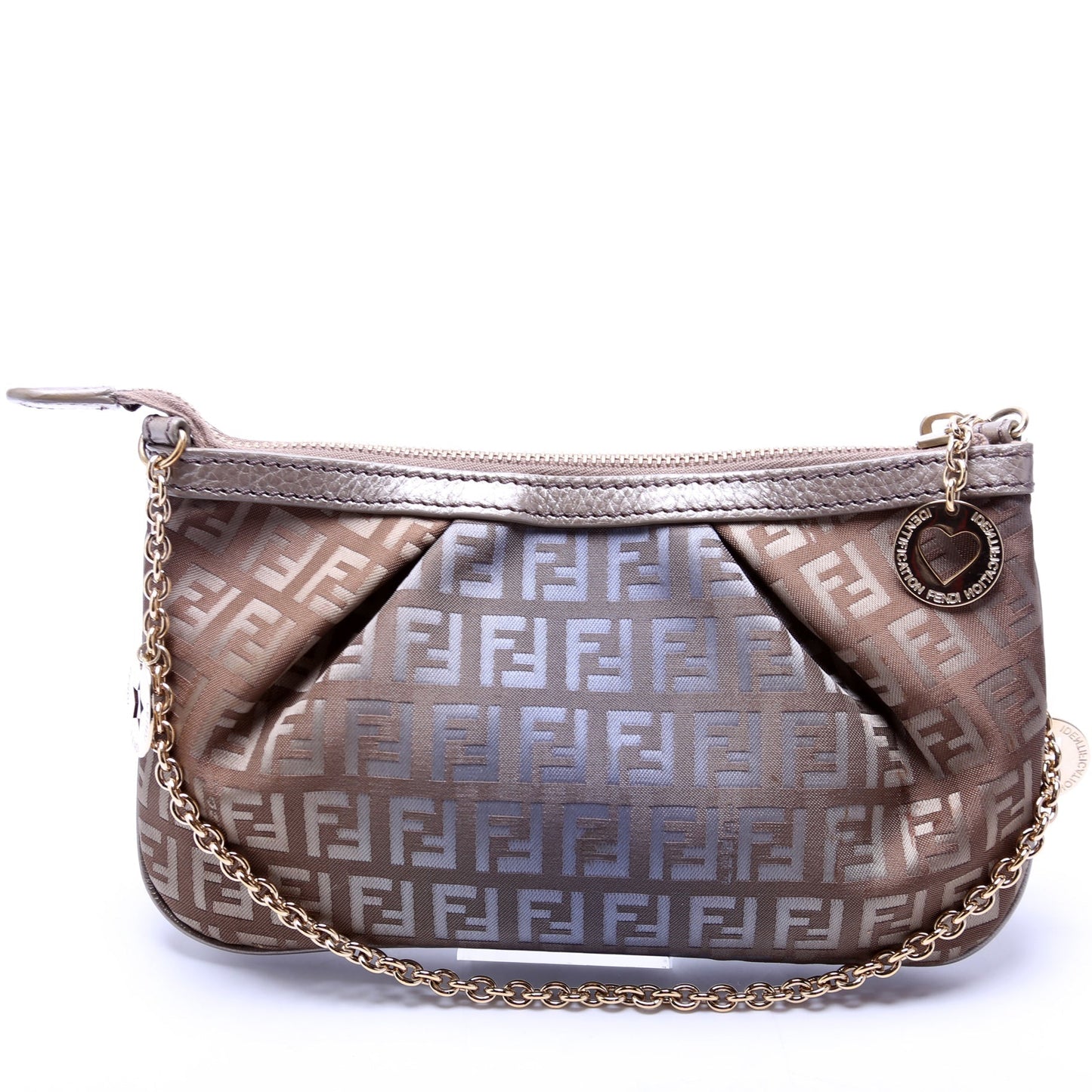 Fendi Gradient Zucchino Forever Pochette Bag Brown Travel Bag