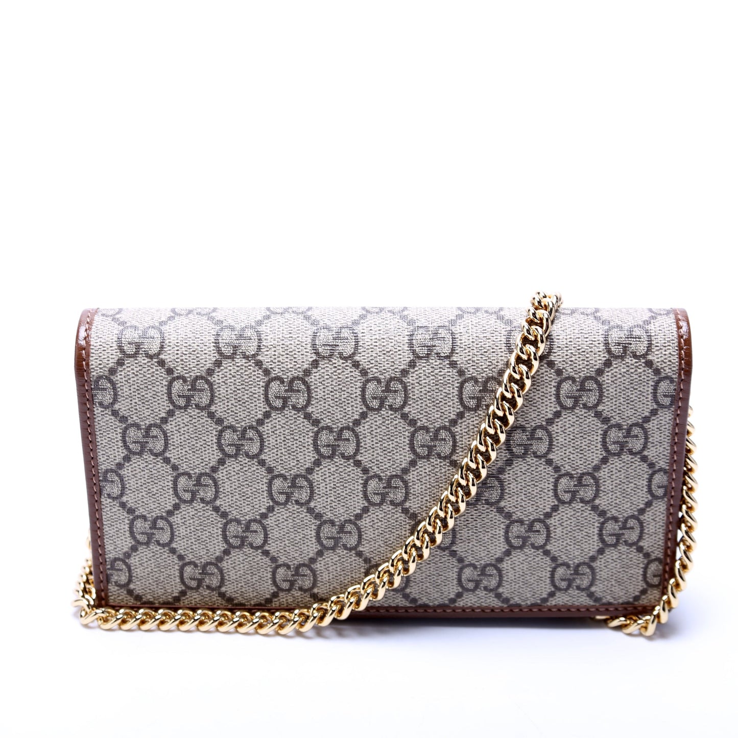 Gucci Horsebit Brown Chain Wallet Case