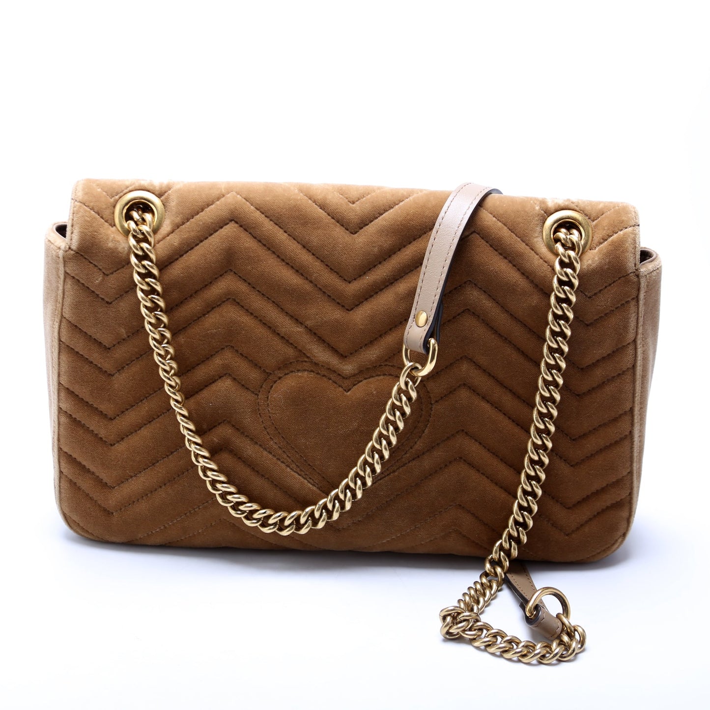 Gucci Marmont Velvet Gold Medium Shoulder Bag