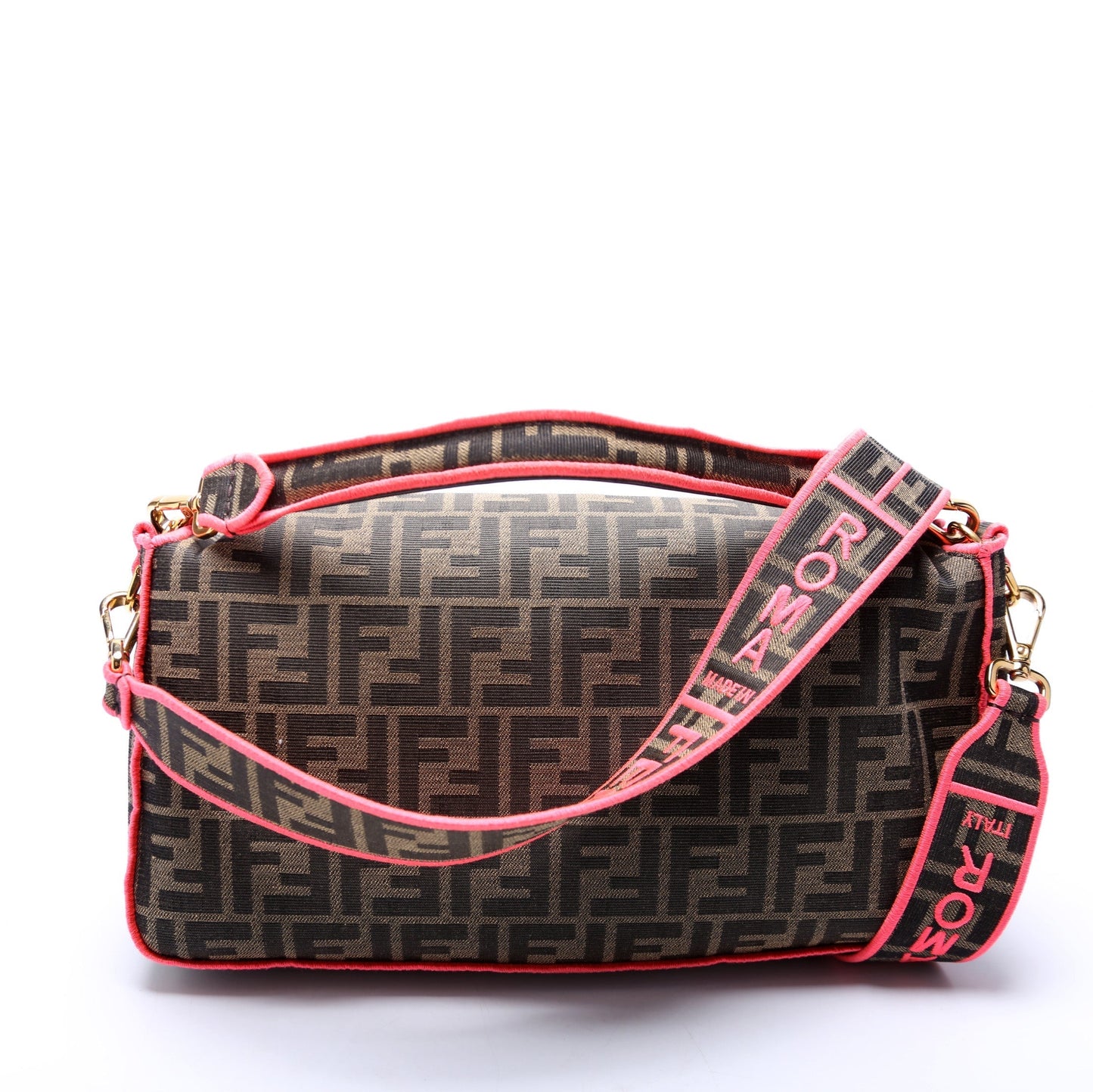 Fendi Baguette Ff Roma Bag Pink Shoulder Bag