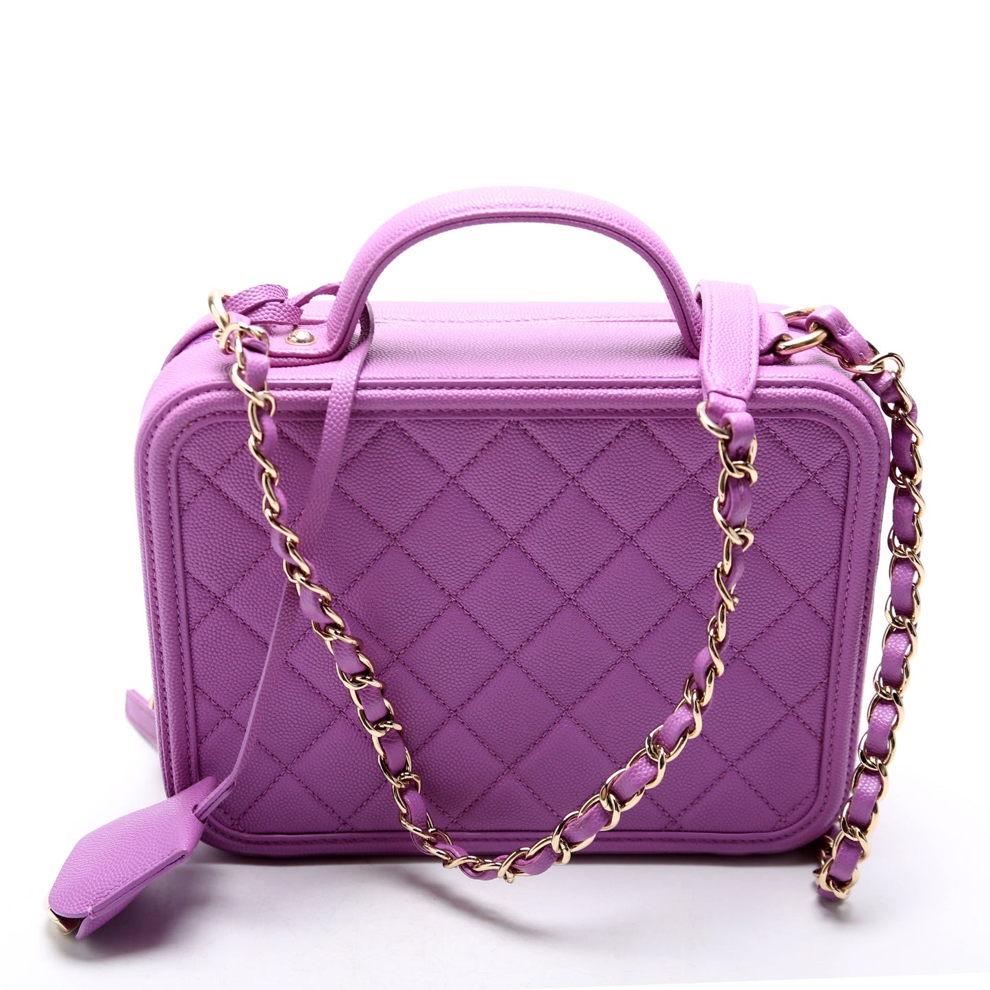 Chanel Filigree Vanity 28M Purple Handbag