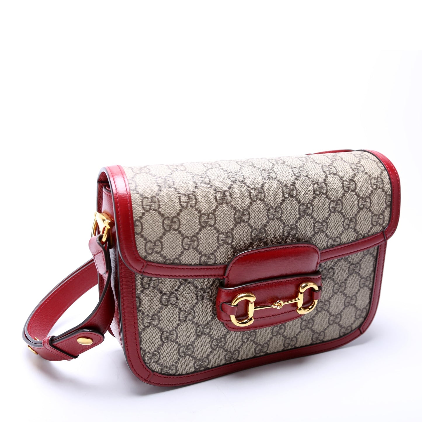 Gucci Horsebit Suede Red Shoulder Bag