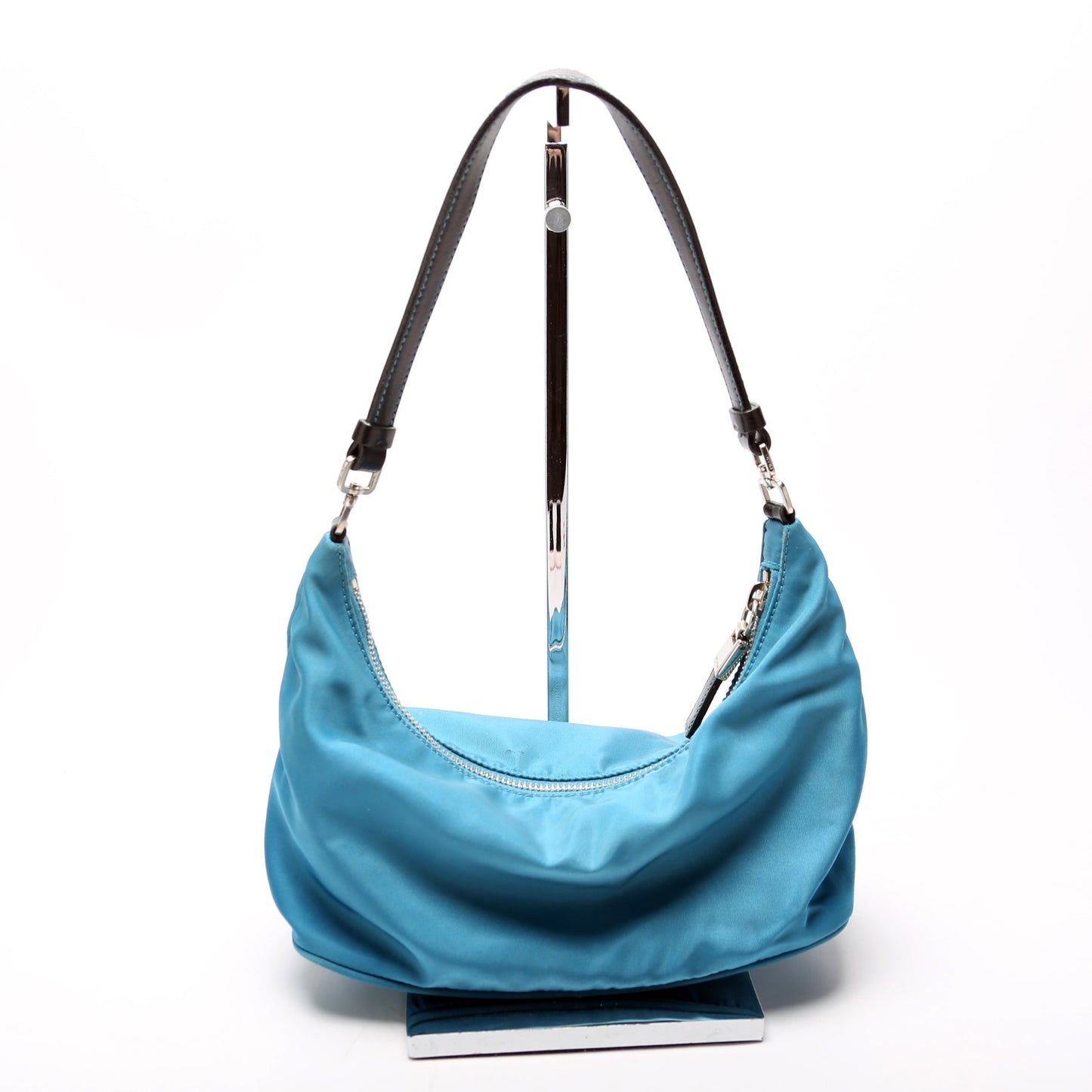 Prada Tessuto Sirio Hobo Bag Nylon Blue Travel Bag