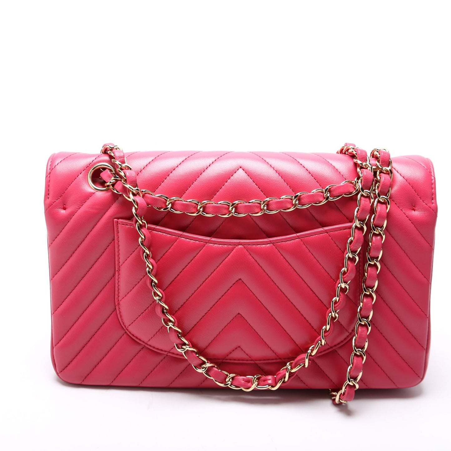 Chanel Classic Flap Chevron Lambskin 29-32M Pink Handbag