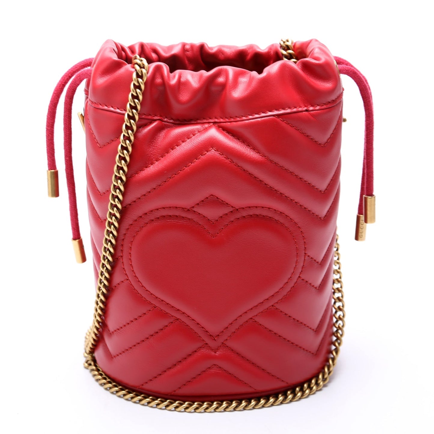 Gucci Marmont Red Mini Bucket Bag Red 3